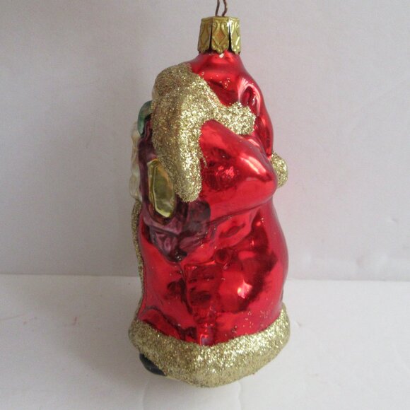 Inge Glas Christmas Ornament Yuletide Visitor Santa Signed Artist EM Merck 1997 - Picture 3 of 16